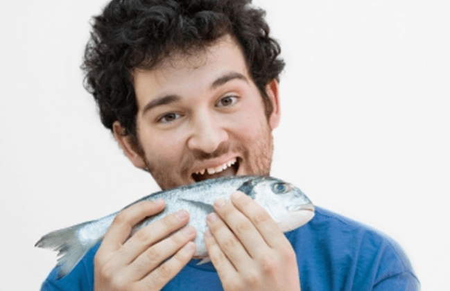 Fish and fish food is important elements of male diet